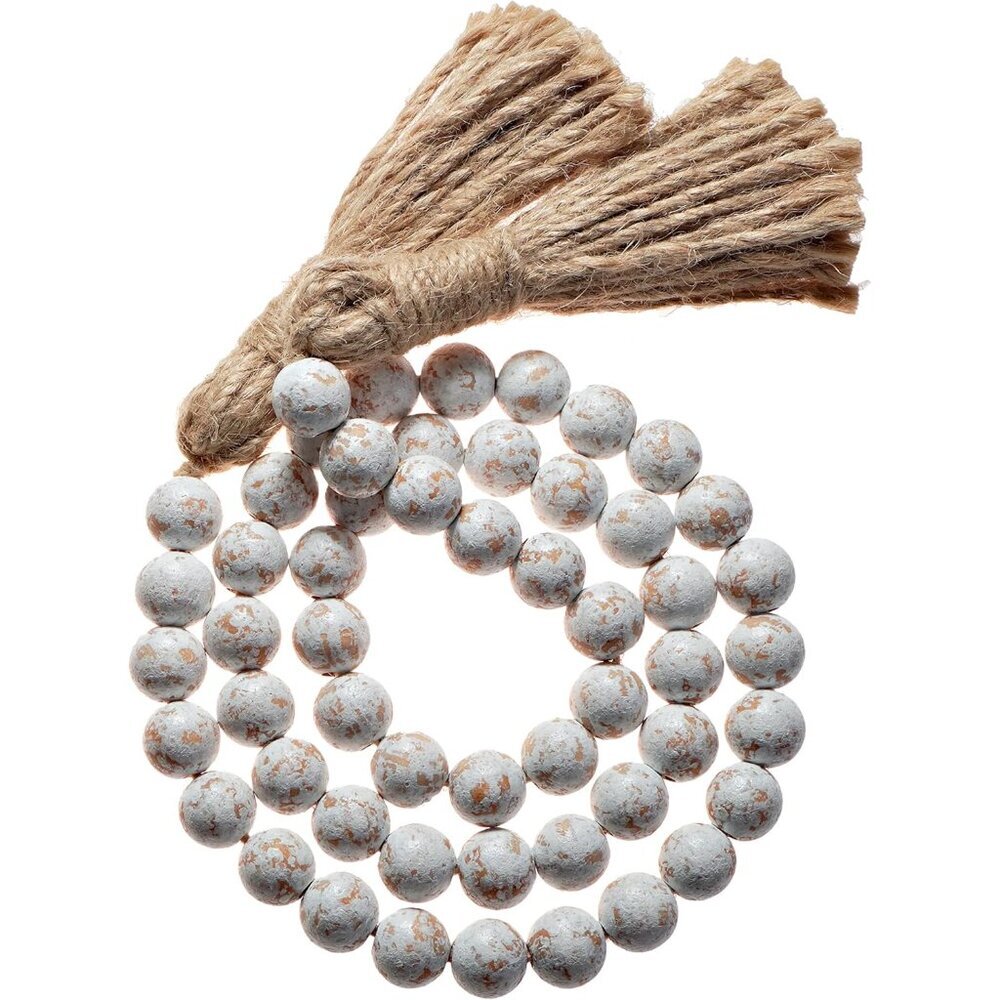 Versatile Natural Wood Bead Garland for Tiered Tray & Home Decor - 42 Inches